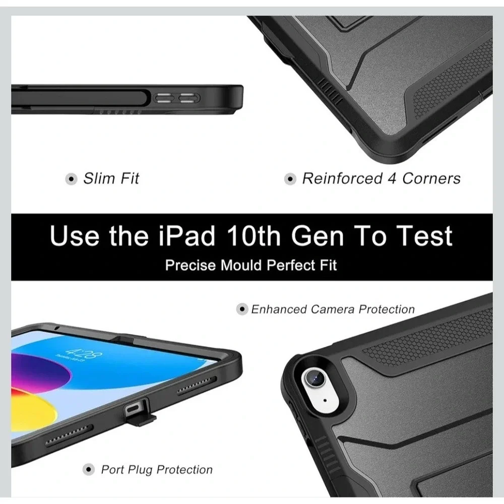 For iPad 11th A16 2025 11 inch 2025 Case Heavy Duty Clip Stand Shockproof Cover